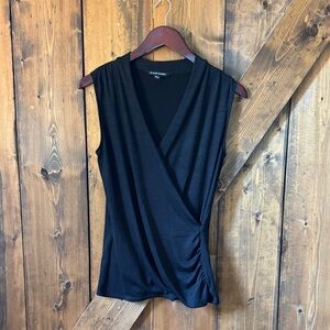 41 Hawthorn Black Sleeveless Wrap Blouse